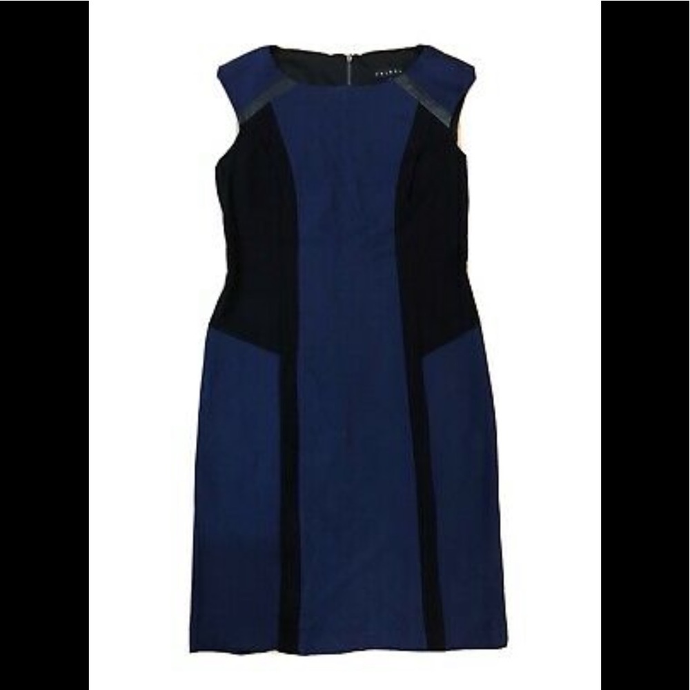 Tribal navy blue & black sheath dress